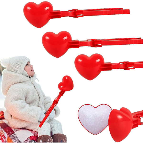 3pcs Snowball Tongs, Ball Maker, Snow Heart Tongs, Love Snow Play Tongs, Snow Tongs Outdoor Sand Games Outdoor Kids Toy