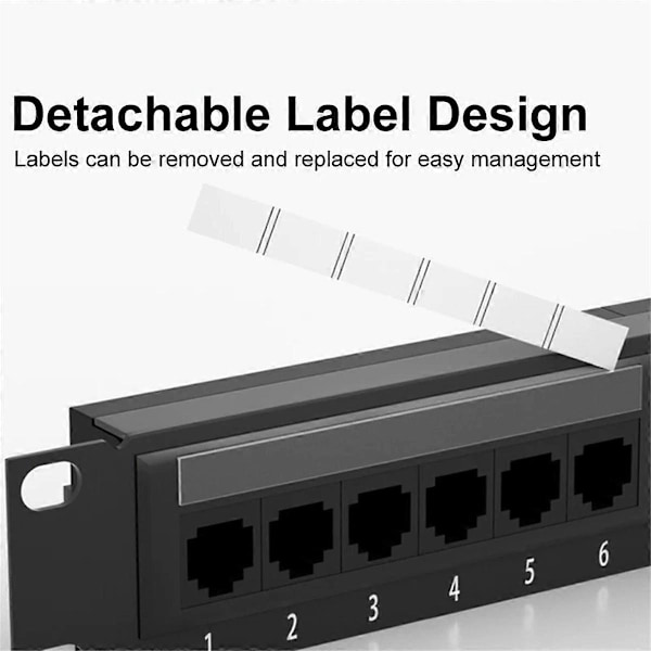 24-ports CAT6 UTP RJ45 Patch Panel 19 tommer 1U Kabelramme Frontplate Rackmontering 50U Gullbelagt, Rea