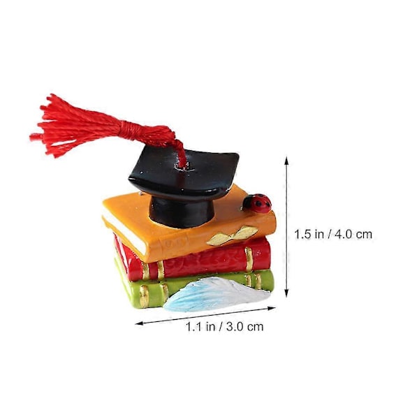 1 stk Doktor og Bok Ornament Graderingsparti Kake Harpiks Dekorasjon
