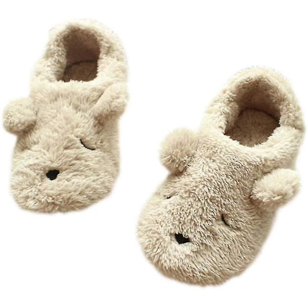 Women's Soft Plush Slippers Cute Animal Comfy House Slippers Winter Warm Fleece Slippers Anti-slip Bedroom Slipper Home Shoes Ankle Boots Ladies Girls