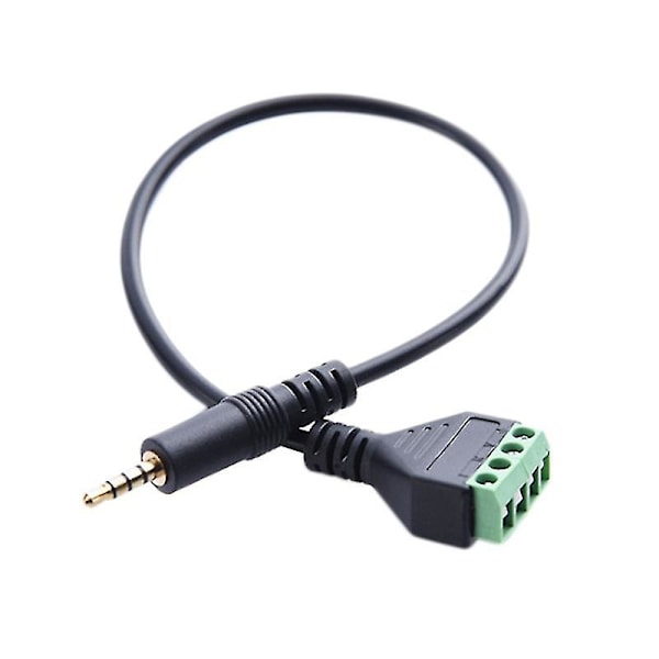 3.5mm Screw Terminal Adapter Speaker Cable 4-core Stereo Trrs Male Hole To Av 4 Screw Terminal Balun