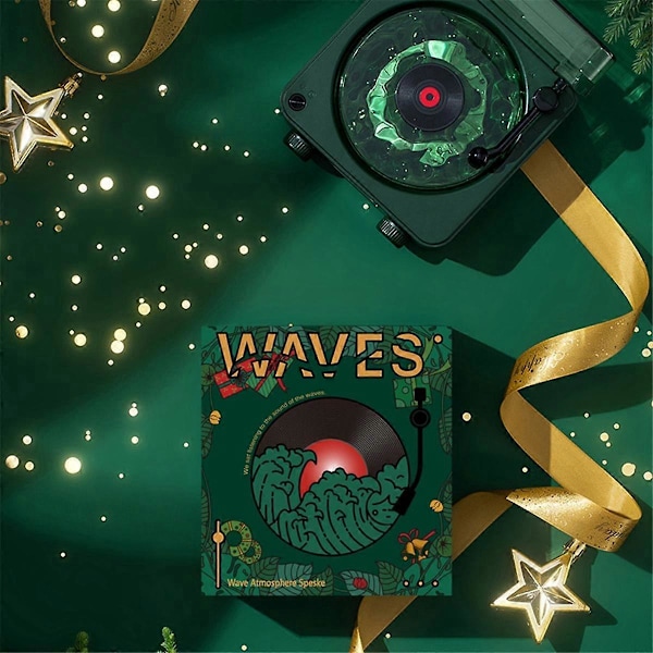 Waves Vintage vinyylilevy Bluetooth-kaiutin RGB-tunnelmavaloilla, Retro levysoitintyyppinen kaiutin