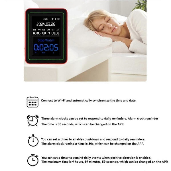 Luftkvalitetsmätare 15 i 1 Smart Luftkvalitetstestare med PM CO 2 CO TVOC HCHO Temperatur & Luftfuktighet Display EU-kontakt B
