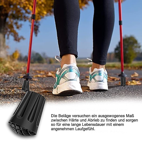 Slidsikre Gummipindetips i Sort til Tung Brug (8-pak)