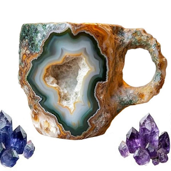 Elegant Lyxig Mineral Kristall Kaffe KOPP, Färgglad Kristall KOPP Genomskinlig Kaffe KOPP, för Hemmet Kontor