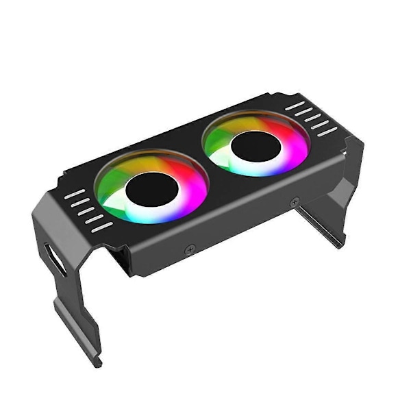 Datorminnesmodulkylare för PC DDR4 DDR5 Överklockning Dubbla ARGB Synkroniserade PWM-fläktar Aluminium RGB-kylare (a)