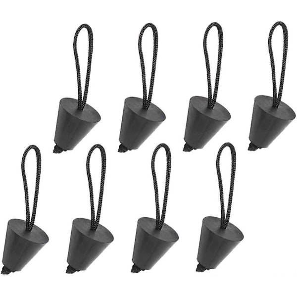 8-pack Universal Kayak Dräneringsplugg med Snodd Dränering eller Dränering (8-pack, Svart)
