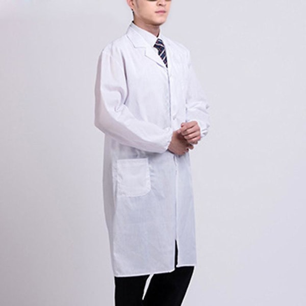 Hvit laboratoriefrakk Lege Sykehus Forskerskole Fancy Dress-kostyme for studenter L