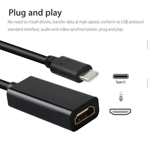 USB-C (Type-C) - HDMI HDTV -sovitinikaapeli Macbook Air 12 tuuman