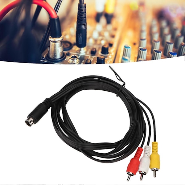 Mini DIN 10-pin til 3 RCA-kabel Hann til Hann Klar Signal Videoadapterkabel for TV-skjerm Projektor 1,8 m
