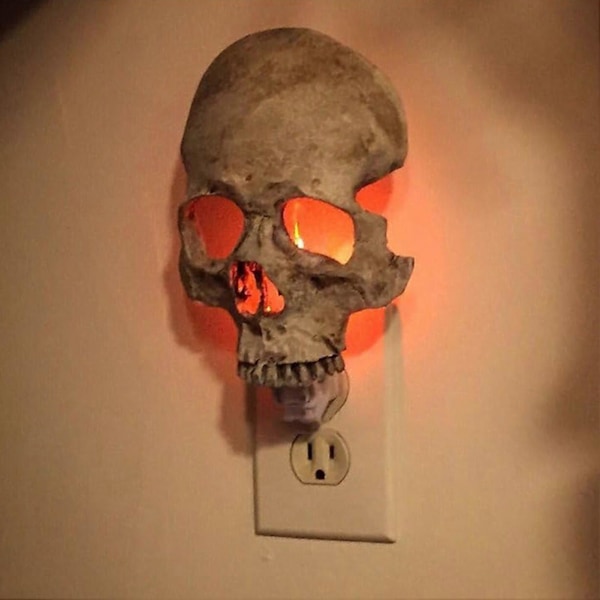 Natlampe Skrivebordslampe Skelet Design Knogleform Plastik Boligindretning EU Stik 220V