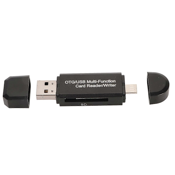 Minneskortsläsare Micro USB OTG USB Plug and Play Minneskortsläsare/skrivare för Windows för Android Telefon PC Svart