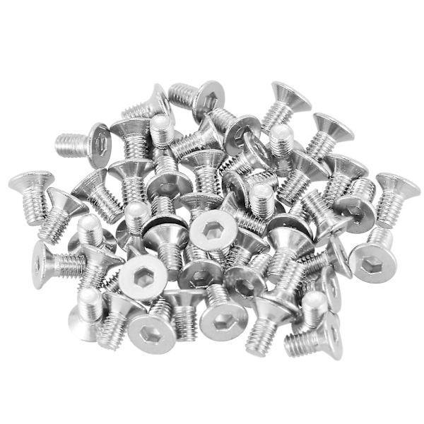 M3 x 6mm kuusiokoloiset uppokantaiset ruuvit, tasapää, 50 kpl