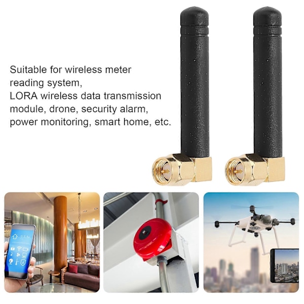 2 stk. WIFI Antenne SMA Han Indre Nåle 315MHz 3DBI Vandafvisende 50W 360 Drejelig Led Network Antenne Albuehoved