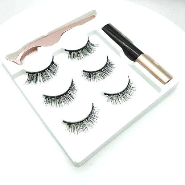 Magnetisk Flytande Eyeliner Set Tre Par med Fem Magnetiska Lösögonfransar 5ml Ögonlim