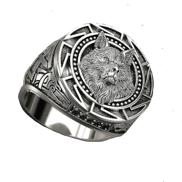 Punk Silver Wolf Hand Mönster Herrring Personlighet Herrringar Mode
