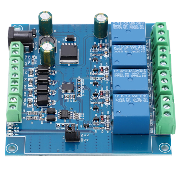 Relémodul 4-kanals bryterinngang og utgangskrets kontrollkortkomponent DC 7-24V