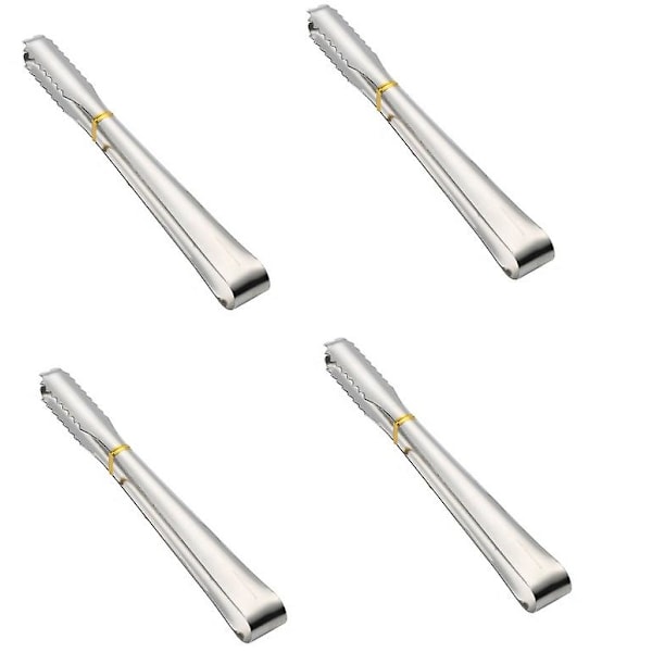 10 stk Mini Isbitang & Sukkertang Rustfritt Stål Små Serveringstang