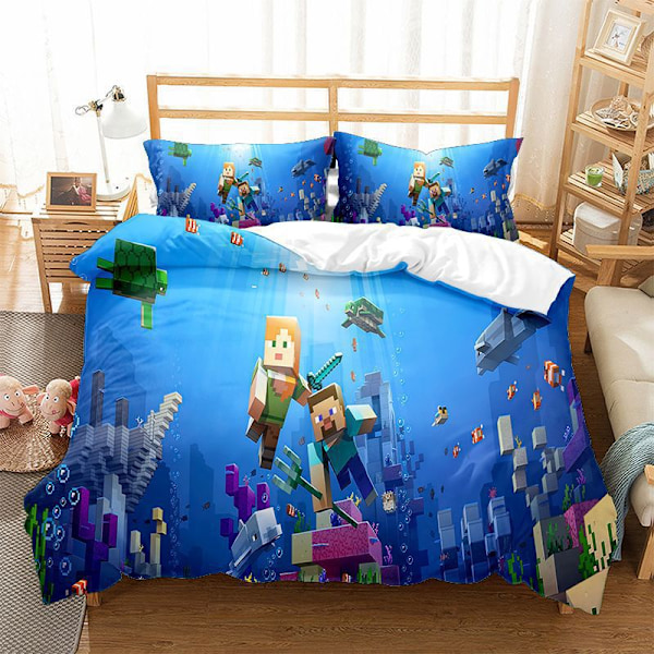 Minecraft dyne-sett med 3 deler, 180x200cm H
