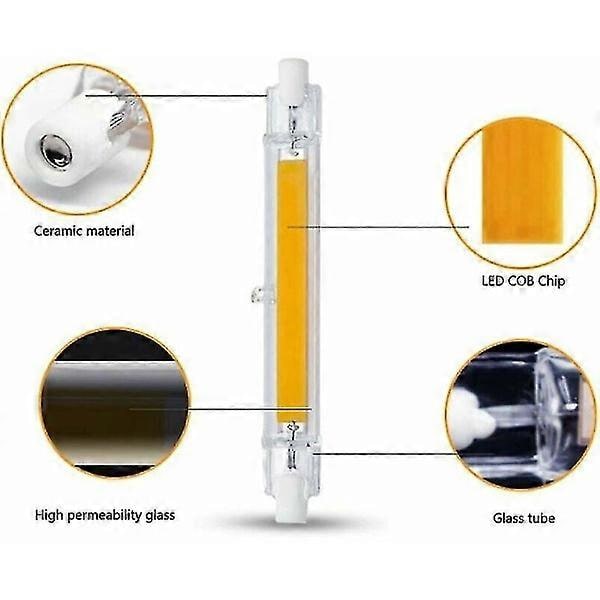 2 st R7s LED-lampa 118mm 20W Dimbar Varmvit 3000k 3000 Lumen Linjär Ersätter J118 300W Halogenlampa
