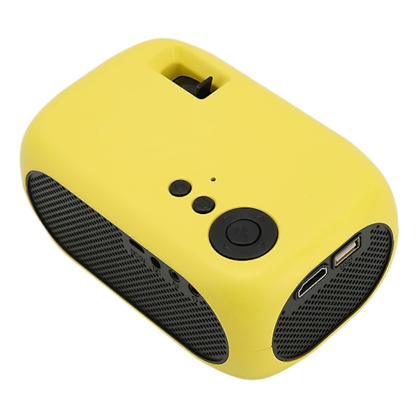 M24 Mini Bærbar Projektor Multifunksjonell 360 Graders Surroundlyd Hjemmekino Videoprojektor 100?240V Gul AU-Plugg