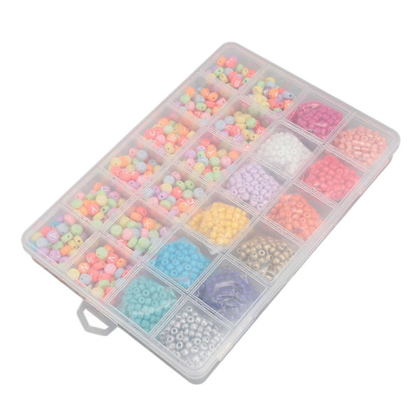 DIY Armbåndsfremstilling Perle Sæt 2100stk 4mm Perler 600stk Bogstavperler Sæt Fadebestandig Akrylperle Sæt til Halskæder Øreringe