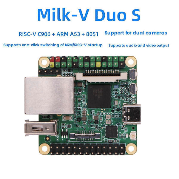 Milk-V Duo S 512M-WIFI Utviklingsplattform RISC-V Linux WiFi6/BT5 100Mbps Nettverksport Milk-V Duo S 5