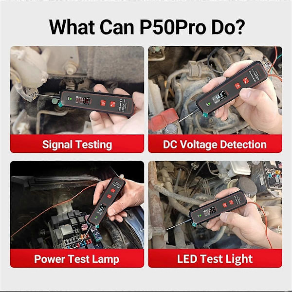 P50pro Mini Oscilloskop Bilkrets Testare Multifunktionell 0-45V Krets System Elektrisk Detektor Verktyg