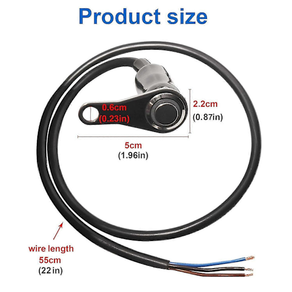 1 stk. 12V LED Motorsykkelbryter På-av Tåkelys Styre Brakett Justerbare Brytere Knapp-22mm (7/8\")