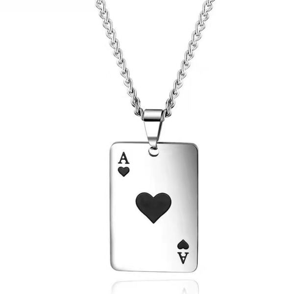 Spar Halskjede Anheng Hearts Card Poker Halskjede