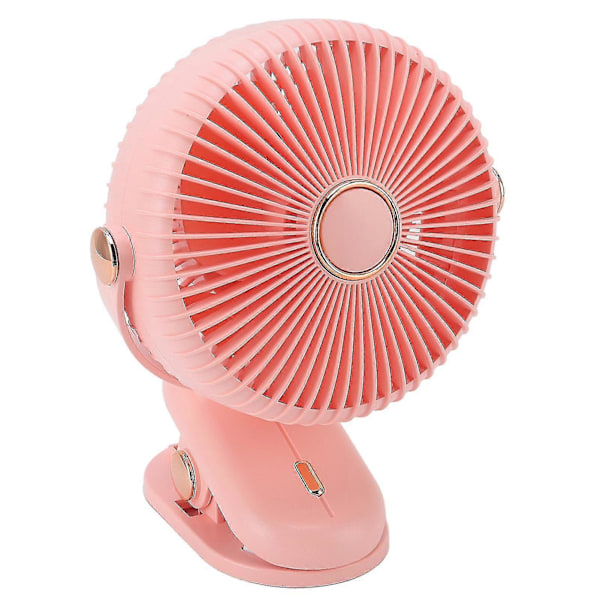 Rosa Kompakt Clip-On Skrivbordsfläkt med 3 Vindhastigheter - Säker Design för Hem, Sovsal och Barnvagn