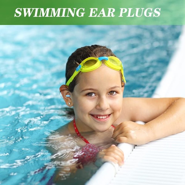Blå 15 par öronproppar i silikon, öronproppar för att sova, simma
