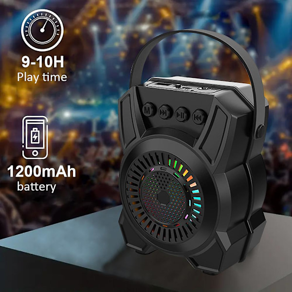 Kannettava Mini Bt-kaiutin Bassoilla ja Kahvalla, Tietokoneelle, Tukee Tf/usb