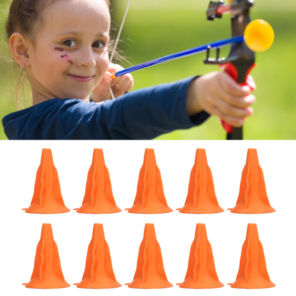 YO 10 st mjuka gummipilspetsar sugkopp pilhuvuden för barn jaktspel utomhussporter orange