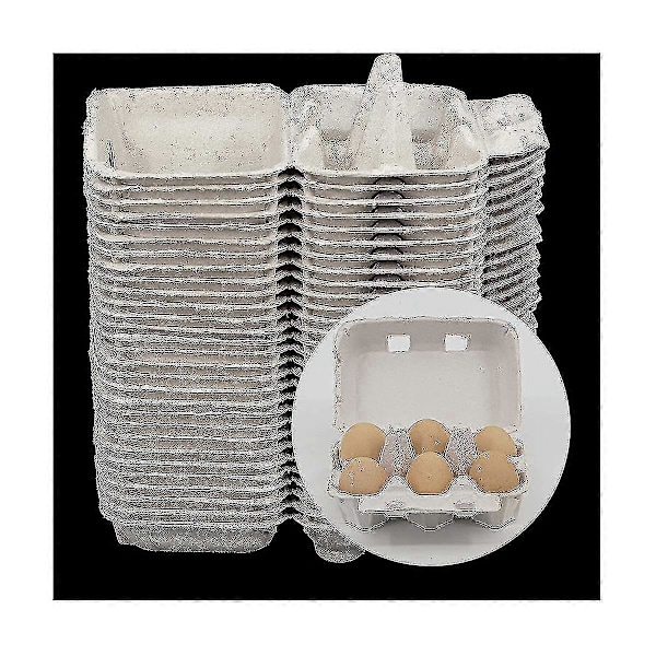 30 stycken pappersäggkartonger för kycklingägg, massafiberhållare, bulk, rymmer 6 ägg, gård, marknad