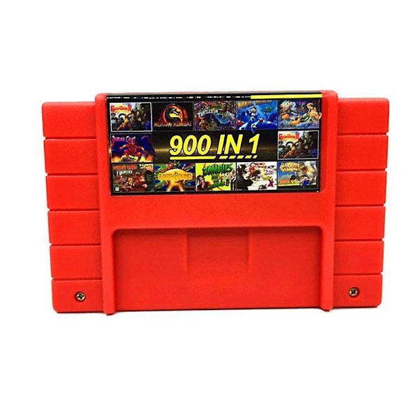Super DIY Retro 900 i 1 Pro-spel för 16-bitars spelkonsol, Röd