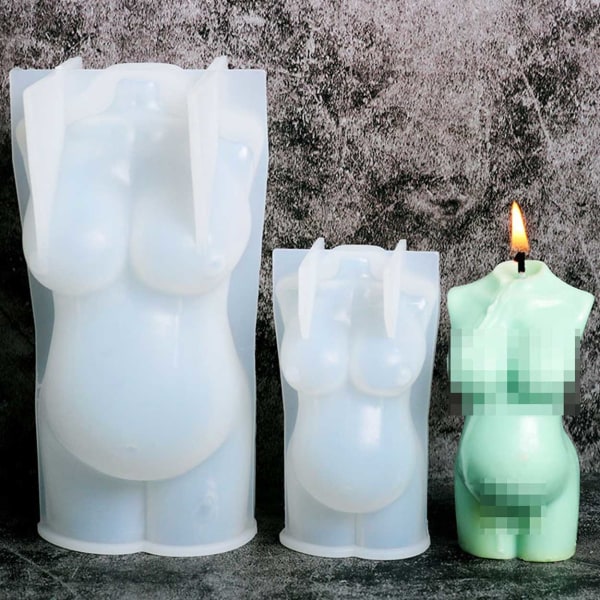 Stearinlys form Candle Gravid Woman 3D 9cm hvit white