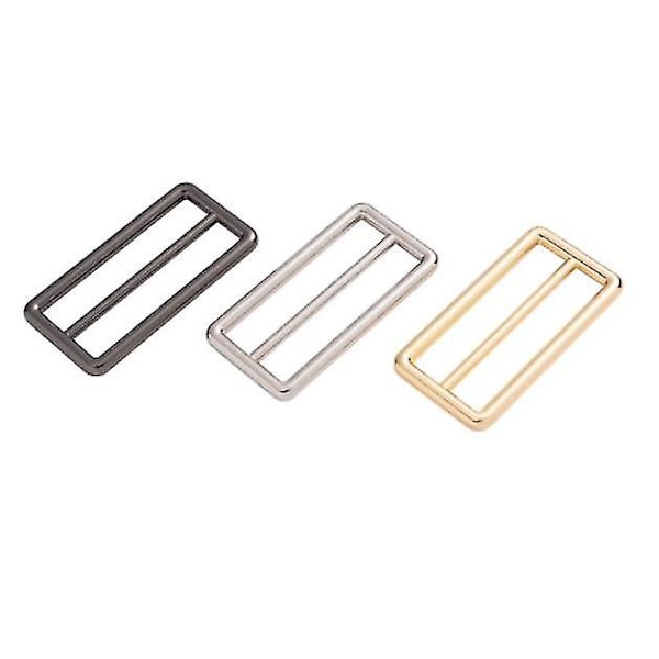 2 Tums Glidande Webband Rem Tri Glide Spännen Zink Legering Tri-glide Knappar Fästen 10st(silver)