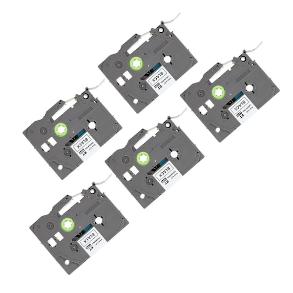 5 stk. Etiketbånd 9mm Lamineret Vandafvisende Farvefast Multifunktionelt Etiketbånd til PT D210 PT D200 PT H110 PT D400 Guld på Sort Bze 324