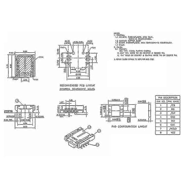 QFN8 /WSON8/MLF8/MLP8/DFN8 - DIP8 Universaali Kaksi-Yhdessä Sovitin Sekä 6X5MM että 8X6MM Chi-AJ:lle