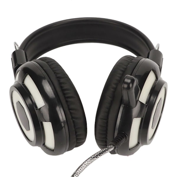 Spelheadset med dubbla 3,5 mm och USB-gränssnitt, justerbar volym, stereohörlurar för PC-spel för PS4 PC Laptop