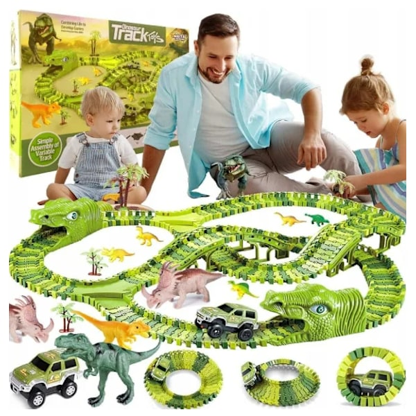 Børnenes store bilbane - dinosaur grøn
