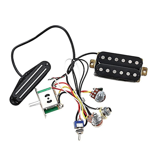 Forhåndskoblet Gitar Ledningsnett med Dobbelt Hot Rail Humbucker Pickupsett for Strat Tele Elektrisk Gitar