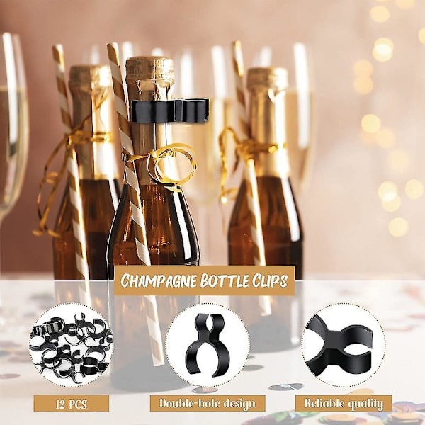 30 stk Champagne Glitter Enkelt Holder Sikkerhedsklips Klips Til Lys Julefester Bryllup Ceremoni