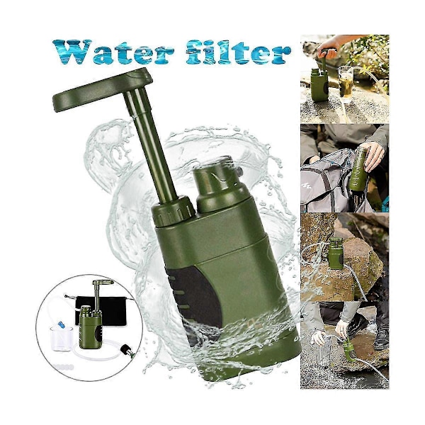 Bärbart Vattenfilter för Utomhusbruk Säkerhet Nödvattensrenare Nödöverlevnadsverktyg Mini Vattenfilter för Camping
