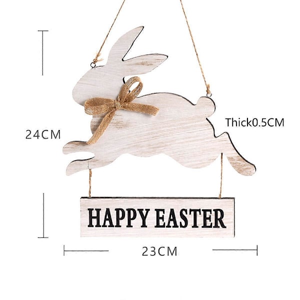 2 st Träkanin Hängande Dekoration Påsk Kanin Hantverk Ornament Trä Layout Fest Dekoration för Påskfest Tillbehör