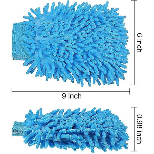 5 stycken bil tvätt handskar Chenille Mikrofiber tvätt handskar dubbelsidig reporfri