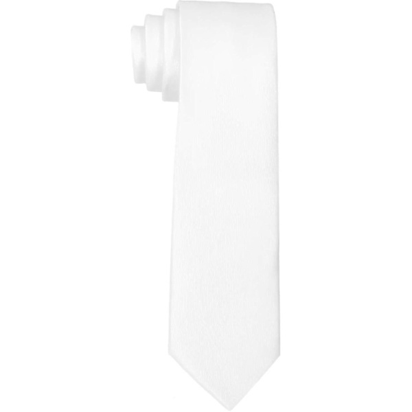#Klassisk slips for menn, hvit, 8 cm#