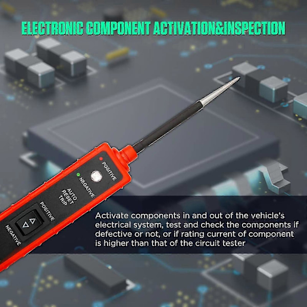 Automotive Strømkrets Probe Tester, 6V-24V DC Testlys, Kortslutningstester, Elektrisk Tester med LED-lys