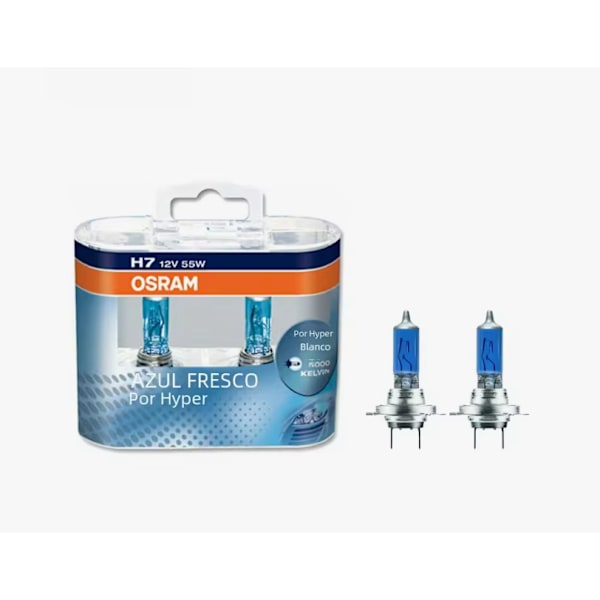 Halogen Bilfrontlys Pære H7 Cool Blue Ultra Hvit 5300K 12V 55W (2 stk)